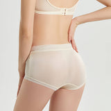 Women's silk underwear mulberry silk breathable mid-waist lace boxer briefs
