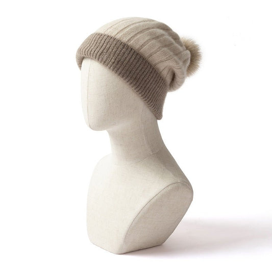 100% Cashmere Beanie Hat for Women, Luxury Lightweight Cashmere Cap for Winter - slipintosoft