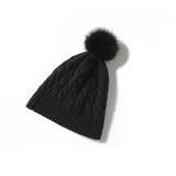 100% Cashmere Hat for Women, Luxury Cashmere Cuffed Hats Warm Winter Cap - slipintosoft