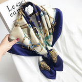 35''x35'' Luxury Floral Printed Silk Square Scarf - slipintosoft