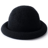 Womens Cashmere Bucket Hat Rolled Brim Cashmere Cloche Hat Multi Colors