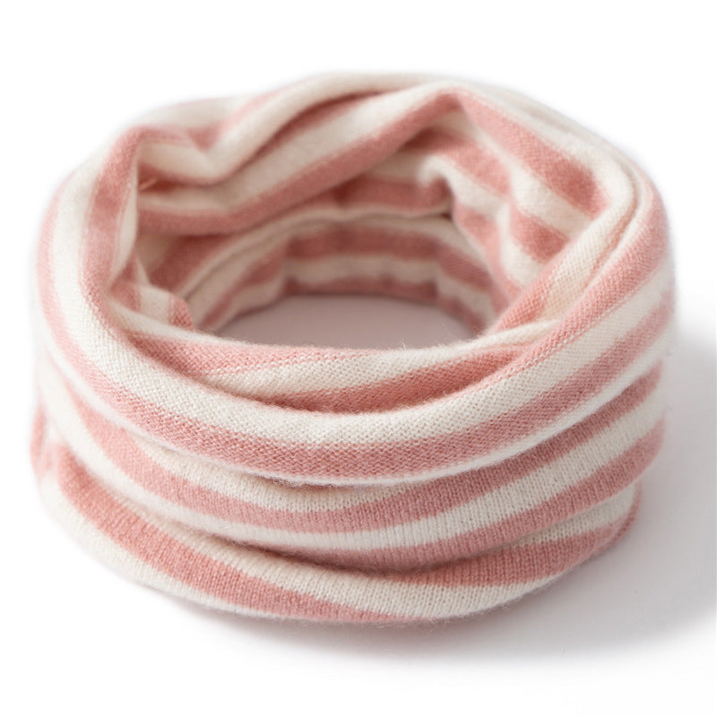 Kids Striped Cashmere Scarf Cashmere Neck Gateter Pure Cashmere Neck Walder