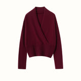 Maglione di cashmere da donna con scollo a V, pullover lavorato a maglia di cashmere, avvolgente in cashmere