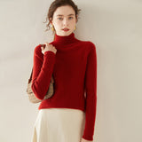 Womens Turtleneck Cashmere Sweater Long Sleeve Cashmere Tops Multi Colors
