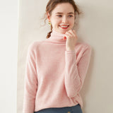 Maglione di cashmere a collo alto da donna, pullover lavorato a maglia di cashmere a maniche lunghe