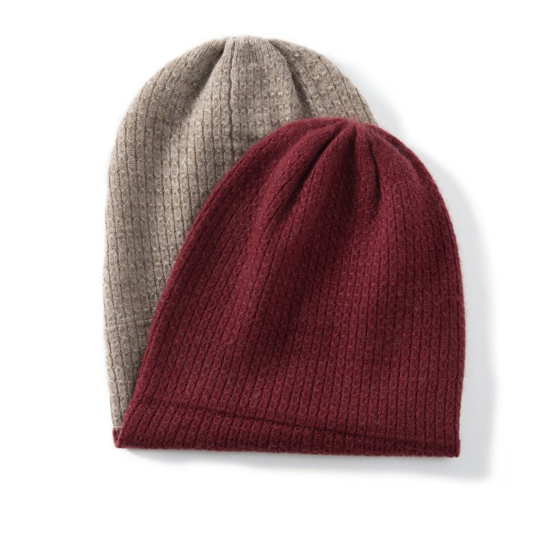 Adult Cashmere Beanie Double Layer Mixed Colors Cashmere Hats for Fall Winter Cashmere Hats