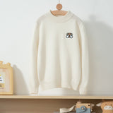 boys and girls crew neck pure cashmere sweater embroidery bear cashmere pullover - slipintosoft