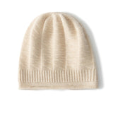 Cashmere Beanie Curl Edge Solid Cashmere Knitted Hat for Men and Women - slipintosoft