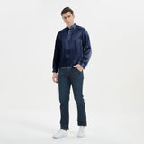 Classic Silk Pullover Shirt For Men 100% Mulberry Silk Long Sleeves Stand Collar Top - slipintosoft