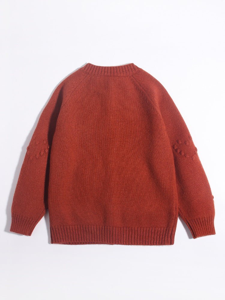 Girls Cashmere Cardigan Floral Embroidery Kids Cashmere Sweater