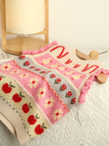 Girls Colorful Cashmere Knit Vest Duck Flower Apple Pattern Cashmere Sweater