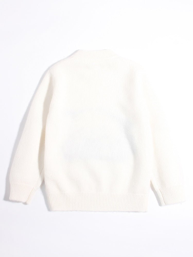 Kids Cashmere Sweater Puppy Driving Cartoon Design Cashmere Pullover