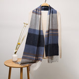 Long Cashmere Scarf with Tassel Plaid Cashmere Warps Multi Styles Winter Gifts - slipintosoft