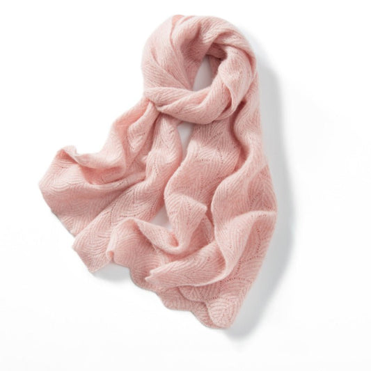 Long Cut - out Cashmere Scarf for Women Double Layer Cashmere Wraps Soft Colors - slipintosoft