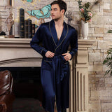 Long Men's luxury Silk Robes Mens Silk Dressing Gowns -  slipintosoft