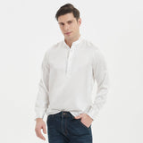 Silk Silk Silk Henley Shirts for Uomo Pure Sale Collar Top