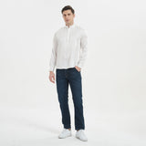 Silk Silk Silk Henley Shirts for Uomo Pure Sale Collar Top