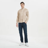 Silk Silk Silk Henley Shirts for Uomo Pure Sale Collar Top