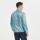 Silk Silk Silk Henley Shirts for Uomo Pure Sale Collar Top