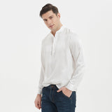 Silk Silk Silk Henley Shirts for Uomo Pure Sale Collar Top