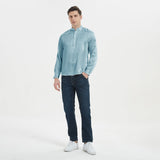 Silk Silk Silk Henley Shirts for Uomo Pure Sale Collar Top