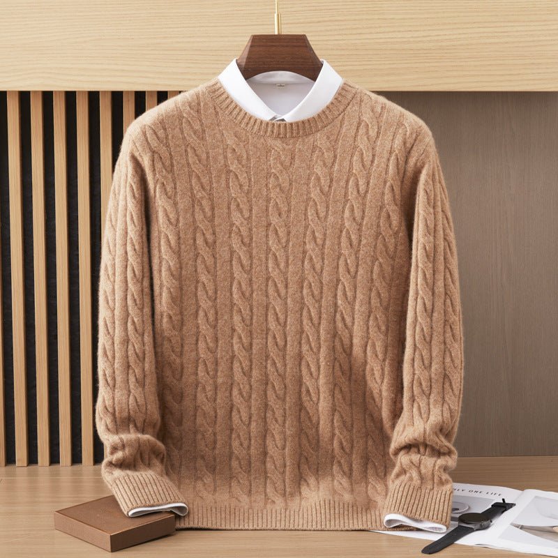 mens long sleeve cashmere knitted sweater crew neck cashmere sweatshirts dressy wear Wool Cashmere Sweater for Men