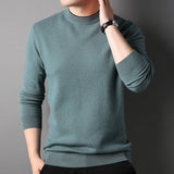 Mens Long Sleeve Cashmere Sweater Mock Neck Cashmere Tops Cashmere Pullover - slipintosoft