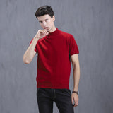 mens short sleeve pure cashmere knitted sweater turtleneck cashmere sweatshirts Pure Cashmere Sweater for Men