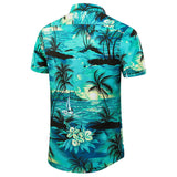 Maglietta di seta da uomo Camicie hawaiane Camicia da spiaggia corta in seta
