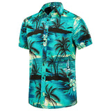 Maglietta di seta da uomo Camicie hawaiane Camicia da spiaggia corta in seta