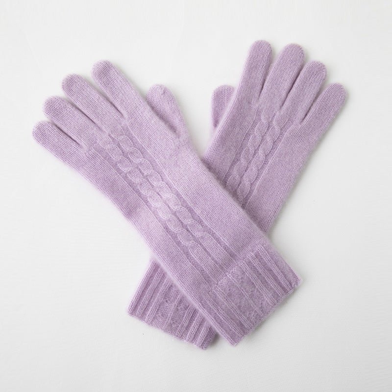 Pure Cashmere Gloves Touch Screen Cashmere Knitted Mittens