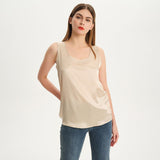 Round Neck Mulberry Silk Tank Top For Women - slipintosoft