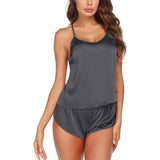 Summer Sexy Silk Camisole Set For Women Cool Silk Cami Set 100% Pure Silk Shorts Sleepwear - slipintosoft