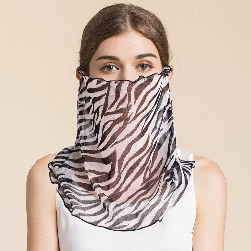 Silk Floral Printed Neck Gaiter Silk Face Masks Scarf for Women