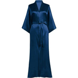 Long Silk Kimono Robe for Women Silk Kimono Bathrobe Bridesmaid Wedding Silk Robe - slipintosoft