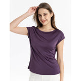 Silk knitted women's T-shirt slim vest mulberry silk round neck bottoming shirt - slipintosoft