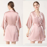 19 Momme Classic Short Silk Nightgown and Robe Set Silk Sleepwear for Women -  slipintosoft