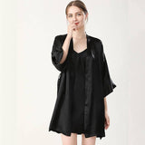 19 Momme Classic Short Silk Nightgown and Robe Set Silk Sleepwear for Women -  slipintosoft