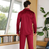 Silk Pajamas for Men Long Sleeve Soft Comfortable 100% Real Silk Pajamas Set - slipintosoft