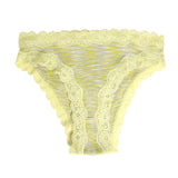 Silk panties women's thin breathable lace ribbed mulberry silk mid-waist briefs - slipintosoft