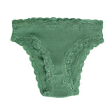 Silk panties women's thin breathable lace ribbed mulberry silk mid-waist briefs - slipintosoft