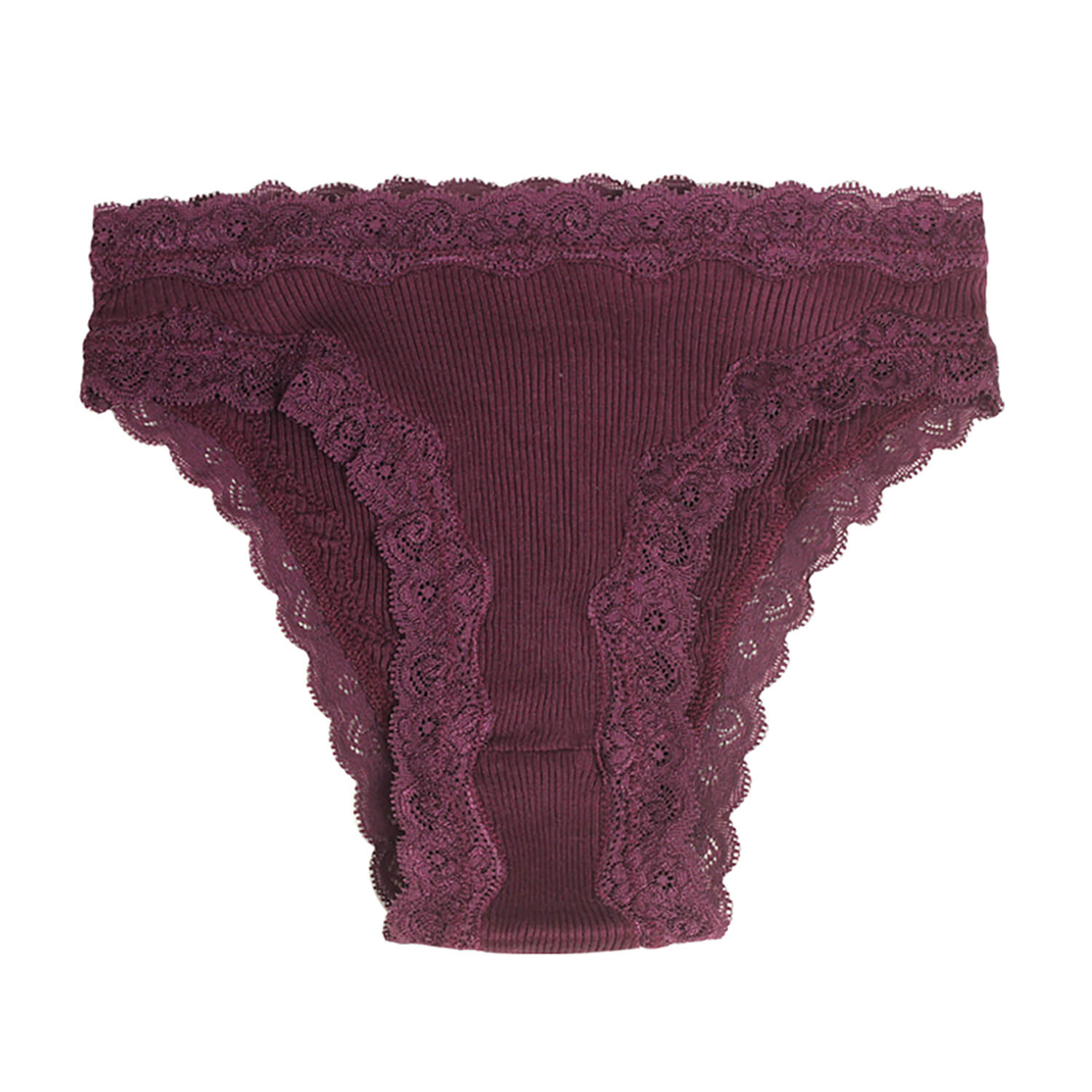 Silk panties women's thin breathable lace ribbed mulberry silk mid-waist briefs - slipintosoft