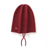 Pure Cashmere Beanie Hat with Drawstring Cashmere Double-Layered Ski Cap Head Warmer