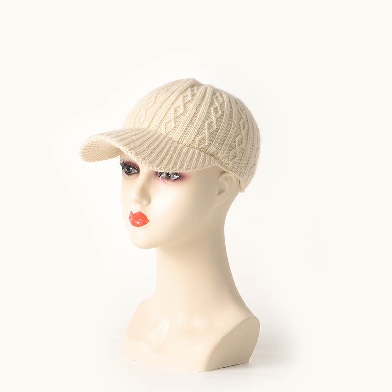 Soft Cashmere Knitted Cap Cashmere Baseball Hats for Fall Winter One Size Cashmere Hats