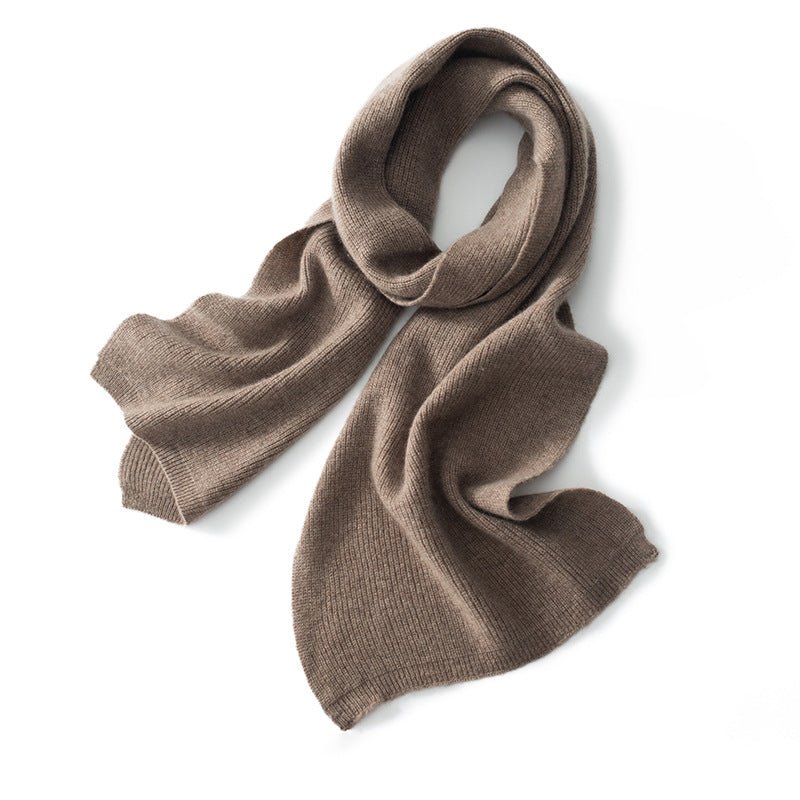 Solid Cashmere Scarves for Couple Warm Knitted Cashmere Neck Scarf for Fall Winter - slipintosoft