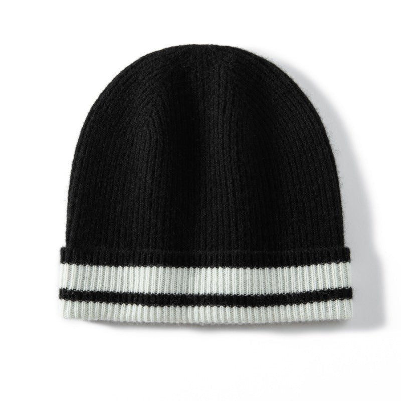 Thick Cashmere Knit Beanie Soft Cashmere Warm Double Layer Beanie Hats Cashmere Hats