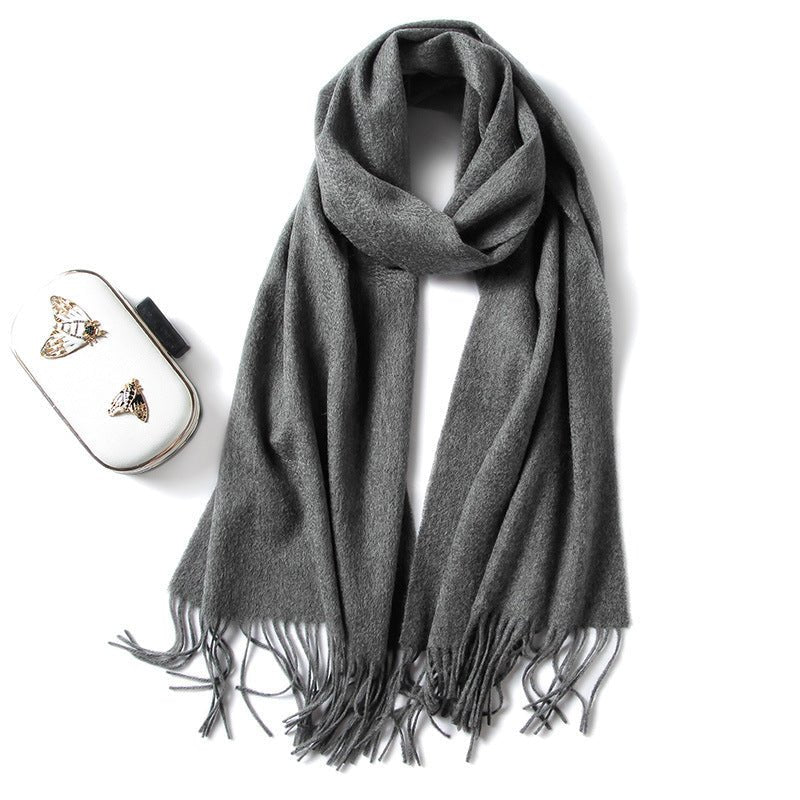 Women and Men Pure Cashmere Scarf Long Lightweight Cashmere Wrap Scarf with Tassel - slipintosoft