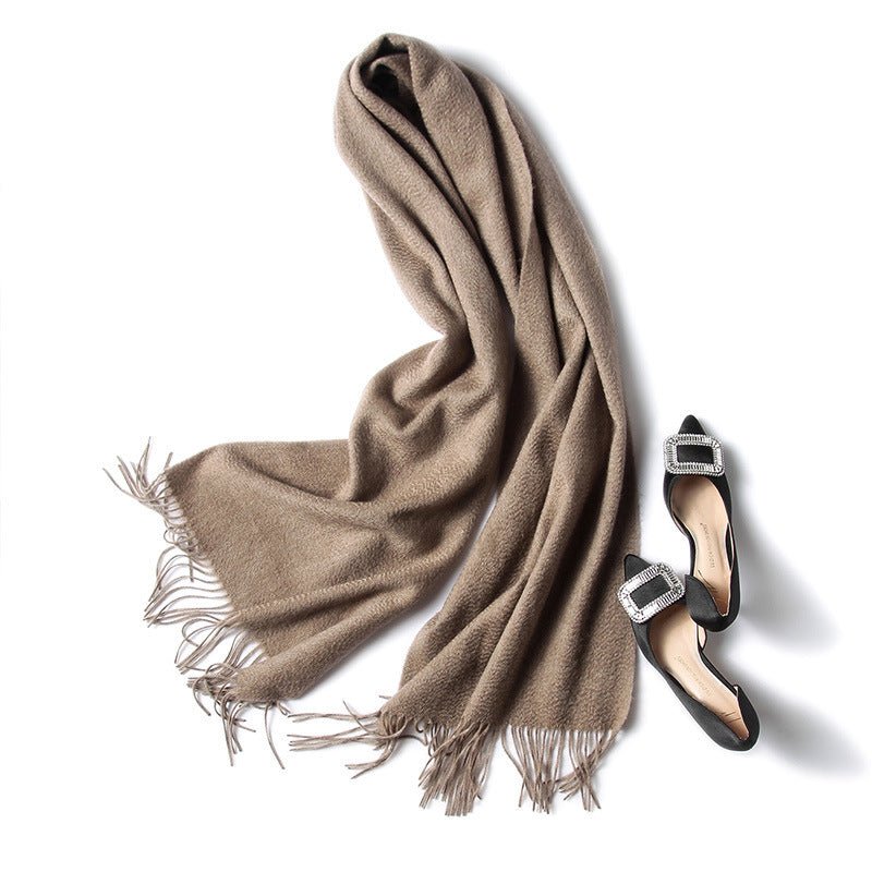 Women and Men Pure Cashmere Scarf Long Lightweight Cashmere Wrap Scarf with Tassel - slipintosoft