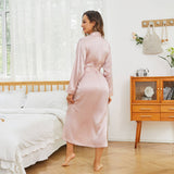 Long Sleeves Silk Robe for Women Long Bridesmaid Wedding Party Silk Robes - slipintosoft