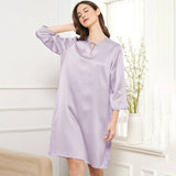 Women Silk Chemise round neck 100% Mulberry pure Silk Nightdress